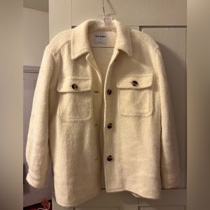 Old Navy cream color shacket with pockets